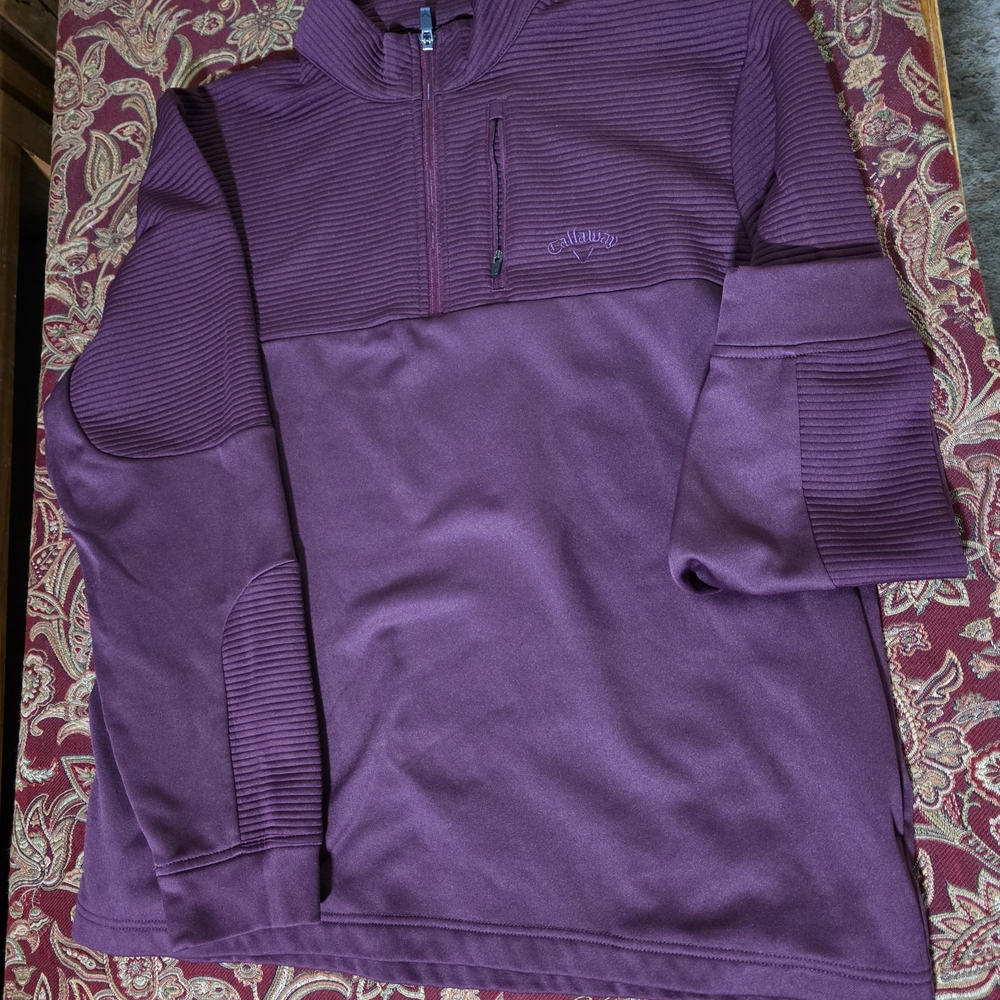 Callaway Men's Plum Quarter-Zip Sweater